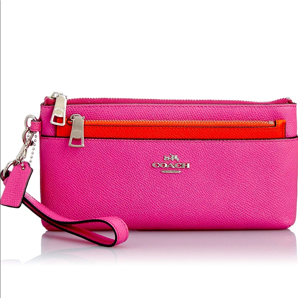 ‼️❌SOLD OUT❌‼️Pink/Fuchsia Leather Wristlet & Accessory Bag